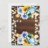 ブート素朴フローラストリングライトブライダルシャワー 招待状 (裏面)