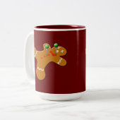 ブードゥーのジンジャーブレッドマンのクリスマスのユーモア ツートーンマグカップ (正面左)