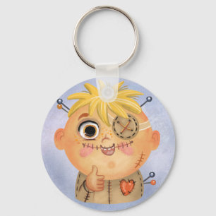 ブードゥーの衣装を着た可愛い男クラシックの子Round Sticke キーホルダー