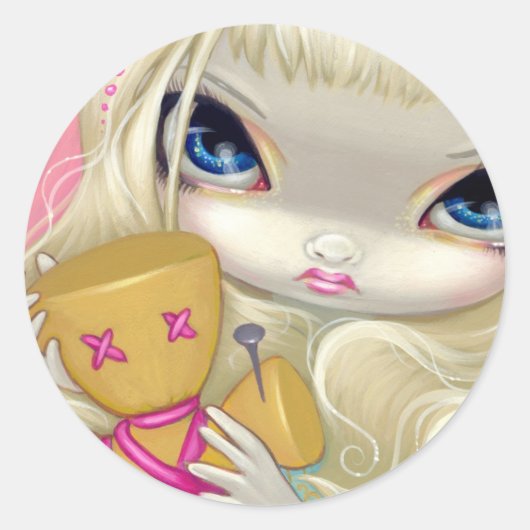 「ブードゥーインピンク」ステッカー ラウンドシール (正面)