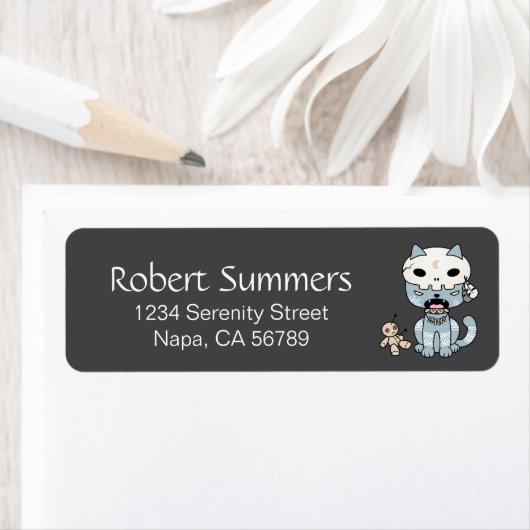 ブードゥーキャットオンダークグレー ラベル (インサイチュ)