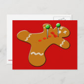 ブードゥージンジャーブレッドマンクリスマスユーモア シーズンポストカード (正面/裏面)