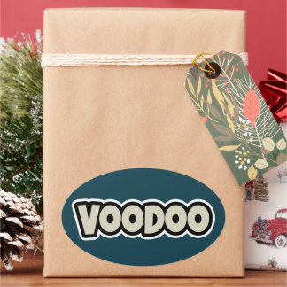 ブードゥートークンスモール4" x 4インチビニールステッカー 楕円形シール