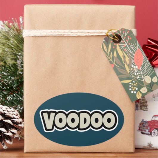 ブードゥートークンスモール4" x 4インチビニールステッカー 楕円形シール (クリスマス)