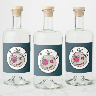 ブードゥートークンリキュールボトルラベル(4" x 3.5") リキュールボトルラベル