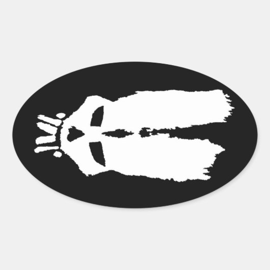 ブードゥーピン「スカルバニー」マスク 楕円形シール (正面)