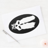 ブードゥーピン「スカルバニー」マスク 楕円形シール (封筒)