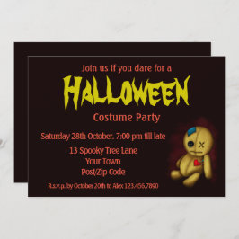 ブードゥーラグドール（ボタン付きパッチとピン） 招待状