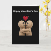 ブードゥー人形のバレンタインデー カード (黄色い花)