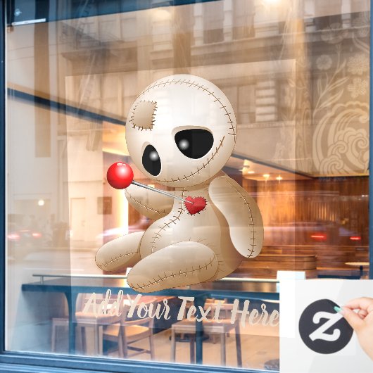 ブードゥー人形の恋の漫画 ウィンドウサイン (カフェ窓)