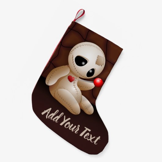 ブードゥー人形の恋の漫画 スモールクリスマスストッキング (正面 (吊り時))