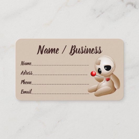 ブードゥー人形の恋の漫画 名刺 (正面)