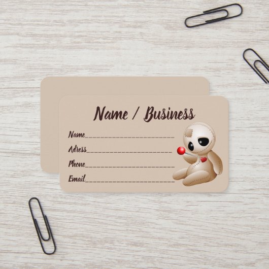 ブードゥー人形の恋の漫画 名刺 (正面/裏面インサイチュ)