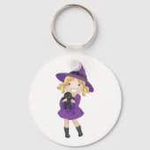 ブードゥー人形を持つ少女の魔女 キーホルダー (裏面)