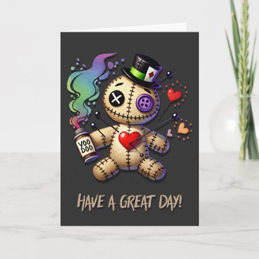 ブードゥー人形素晴らしの挨拶をする カード (正面)