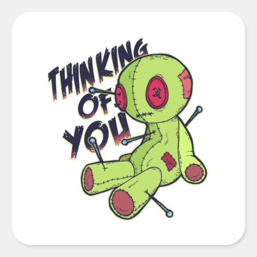 ブードゥー人形 スクエアシール (正面)