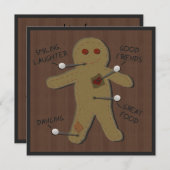 ブードゥー人形 ハロウィンパーティーの招待状 招待状 (正面/裏面)