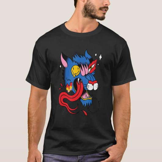 ブードゥー宗教魔術曲狼 Tシャツ (正面)