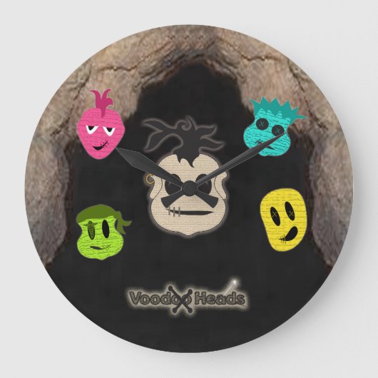 ブードゥー・ヘッズ 〜 ケイブ ラージ壁時計 (正面)