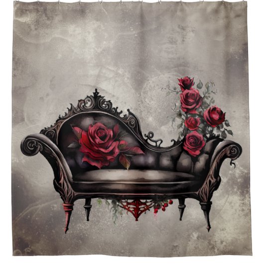 ブードワールシャワーズ | ファインビクトリアンティングラウナーソファ シャワーカーテン (正面)