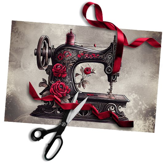 ブードービクトリアンル |アンティーク金ゴールド裁縫機 薄葉紙