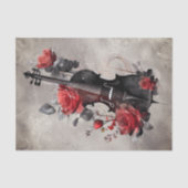 ブードービクトリアンル |アンティーク音楽ヴァイオリンとバラ 薄葉紙 (正面)