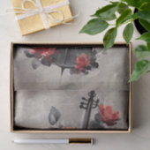 ブードービクトリアンル |アンティーク音楽ヴァイオリンとバラ 薄葉紙 (ギフト)