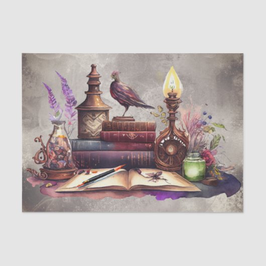 ブードービクトリアンル |古いウィザードスペルキャスターデスク 薄葉紙 (正面)