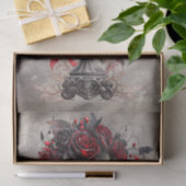 ブードービクトリアンル |古い華美花瓶と赤いバラ 薄葉紙 (ギフト)