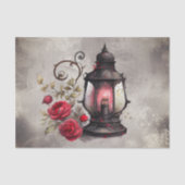 ブードービクトリアンル |赤いバラのアンティークランタン 薄葉紙 (正面)