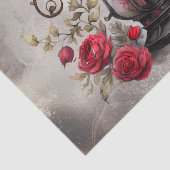 ブードービクトリアンル |赤いバラのアンティークランタン 薄葉紙 (詳細)