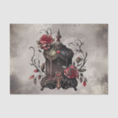 ブードービクトリアンル |赤いバラのアンティークランタン 薄葉紙 (正面)