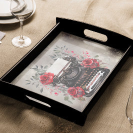 ブードービクトリアンル |赤いバラの古いタイプライター 薄葉紙