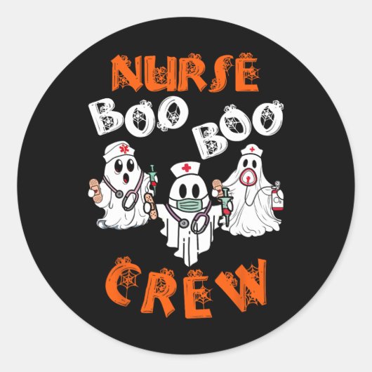 ブーナーススクラブおもしろい幽霊ハロウィンコスチュームルーム ラウンドシール (正面)