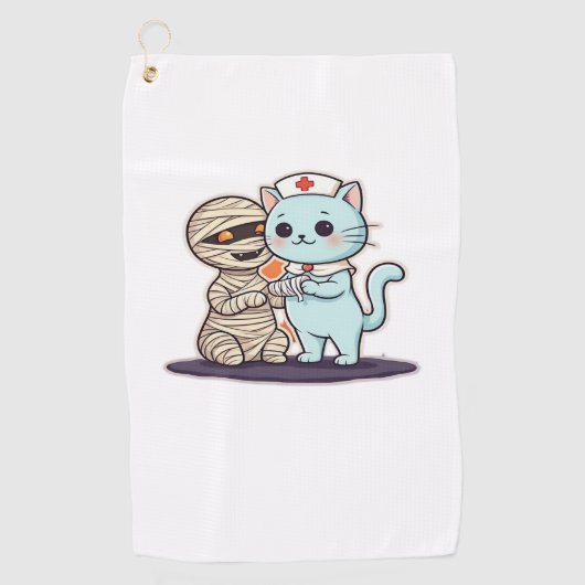 ブーナース猫の救出！クラシックT-S ゴルフタオル (正面)