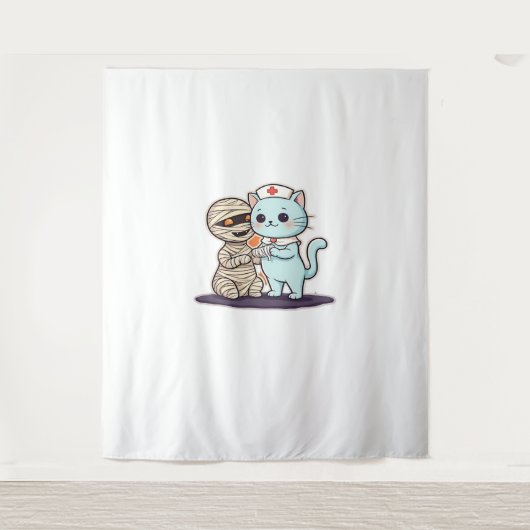 ブーナース猫の救出！クラシックT-S タペストリー (正面)