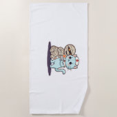 ブーナース猫の救出！クラシックT-S ビーチタオル (正面)