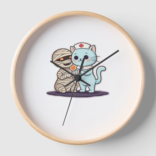 ブーナース猫の救出！クラシックT-S 壁時計 (正面)