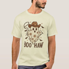 ブーハウカウガールゴースト - かわいいウエスタンハロウィン Tシャツ