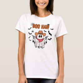ブーハウ - かわいいお化けカウボーイのハロウィンウエスタン Tシャツ