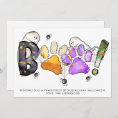 ブーハッピーハローウィン幽霊たちポープリントドッグキャットペット シーズンカード (正面/裏面)