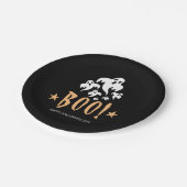 ブーハッピーハローウィン パーソナライズされた ペーパープレート (アングル)