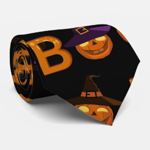 ブーハロウィおもしろいンパンプキンイラストレーション ネクタイ