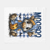 ブーハロウィン不気味ハイランドカウオ フリースブランケット (正面(横))