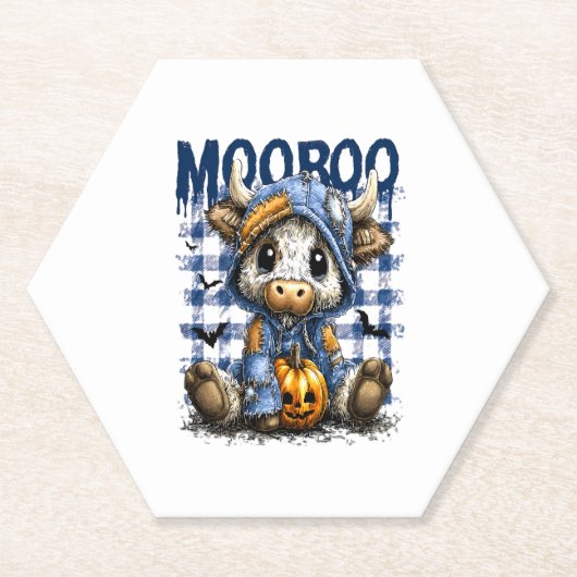 ブーハロウィン不気味ハイランドカウオ ペーパーコースター (正面)