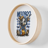 ブーハロウィン不気味ハイランドカウオ 壁時計 (傾斜)