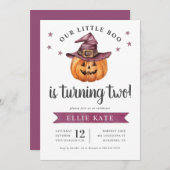 ブーハロウィーンベイビーシャワー招待状を覗く 招待状 (正面/裏面)