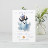 ブーハロウィーン幽霊&こうもりベビーシャワーを覗く 招待状 (スタンド正面)