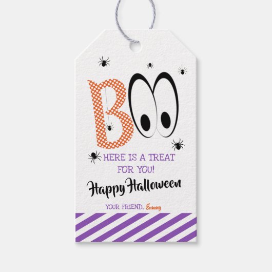ブーハローウィンパーティラベル ギフトタグ (正面)