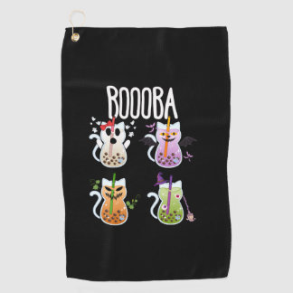 ブーバかわいいボバティードリンク猫好きハロウィンG ゴルフタオル
